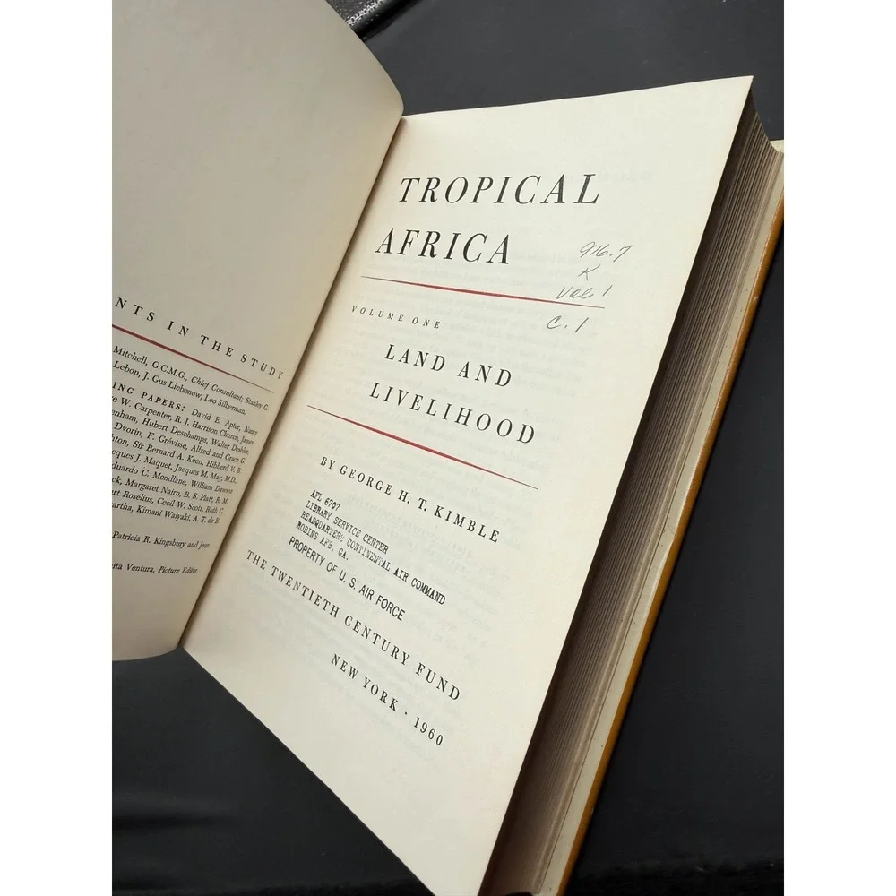Tropical Africa Vol 1 Land and Livelihood George Kimble 1960 HC Dust Jacket